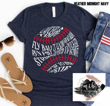 Load image into Gallery viewer, Baseball Word Art shirt