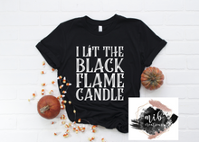 Load image into Gallery viewer, Black Flame Candle Shirt