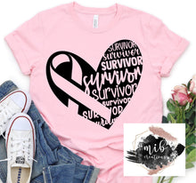 Load image into Gallery viewer, Cancer Survivor Heart Shirt