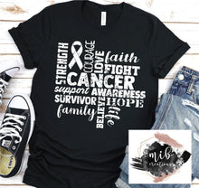 Load image into Gallery viewer, Cancer Word Art Shirt