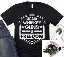 Load image into Gallery viewer, Cigars Whiskey Guns & Freedom Shirt