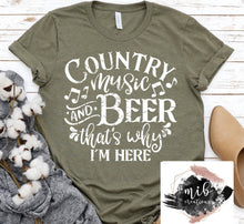 Load image into Gallery viewer, Country Music And Beer Shirt