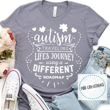 Load image into Gallery viewer, Autism Traveling Life's Journey Using A Different Roadmap Shirt