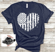 Load image into Gallery viewer, Distressed Flag Heart Shirt