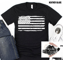 Load image into Gallery viewer, Distressed White American Flag shirt