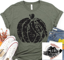 Load image into Gallery viewer, Distressed Pumpkin with Feather Shirt