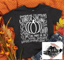 Load image into Gallery viewer, Fall Pumpkin Typography Youth Shirt