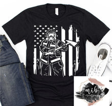 Load image into Gallery viewer, Firefighter American Flag Shirt