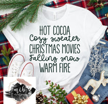Load image into Gallery viewer, Hot Cocoa Cozy Sweater Christmas Movies Shirt