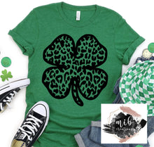 Load image into Gallery viewer, Leopard 4 Leaf Clover shirt