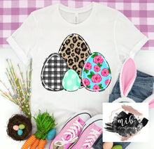 Load image into Gallery viewer, Plaid Leopard Floral Easter Eggs shirt