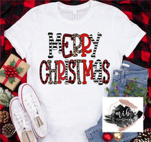 Load image into Gallery viewer, Merry Christmas Plaid & Leopard
