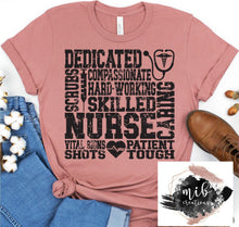 Load image into Gallery viewer, Nurse Typography Shirt