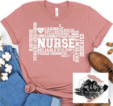 Load image into Gallery viewer, Nurse Word Art Shirt