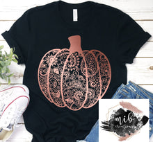 Load image into Gallery viewer, Paisley Pumpkin Rose Gold Shirt