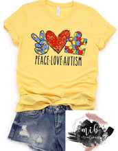 Load image into Gallery viewer, Peace Love Autism Shirt