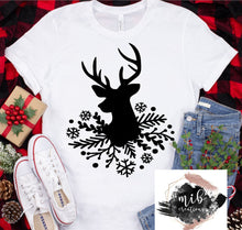 Load image into Gallery viewer, Reindeer with Snow Flakes shirt