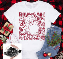 Load image into Gallery viewer, Santa Word Art Shirt