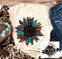 Load image into Gallery viewer, Serape Leopard Sunflower shirt