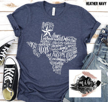 Load image into Gallery viewer, Texas Cities Word Art shirt