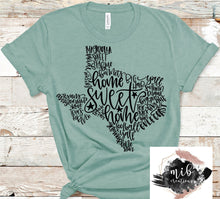 Load image into Gallery viewer, Texas Word Art Black Shirt