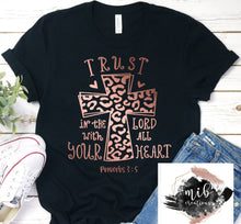 Load image into Gallery viewer, Leopard Trust In The Lord Rose Gold Shirt