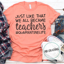 Load image into Gallery viewer, Just Like That We All Became Teachers Shirt