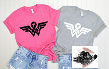 Load image into Gallery viewer, Wonder Woman Cancer Awareness Black Shirt
