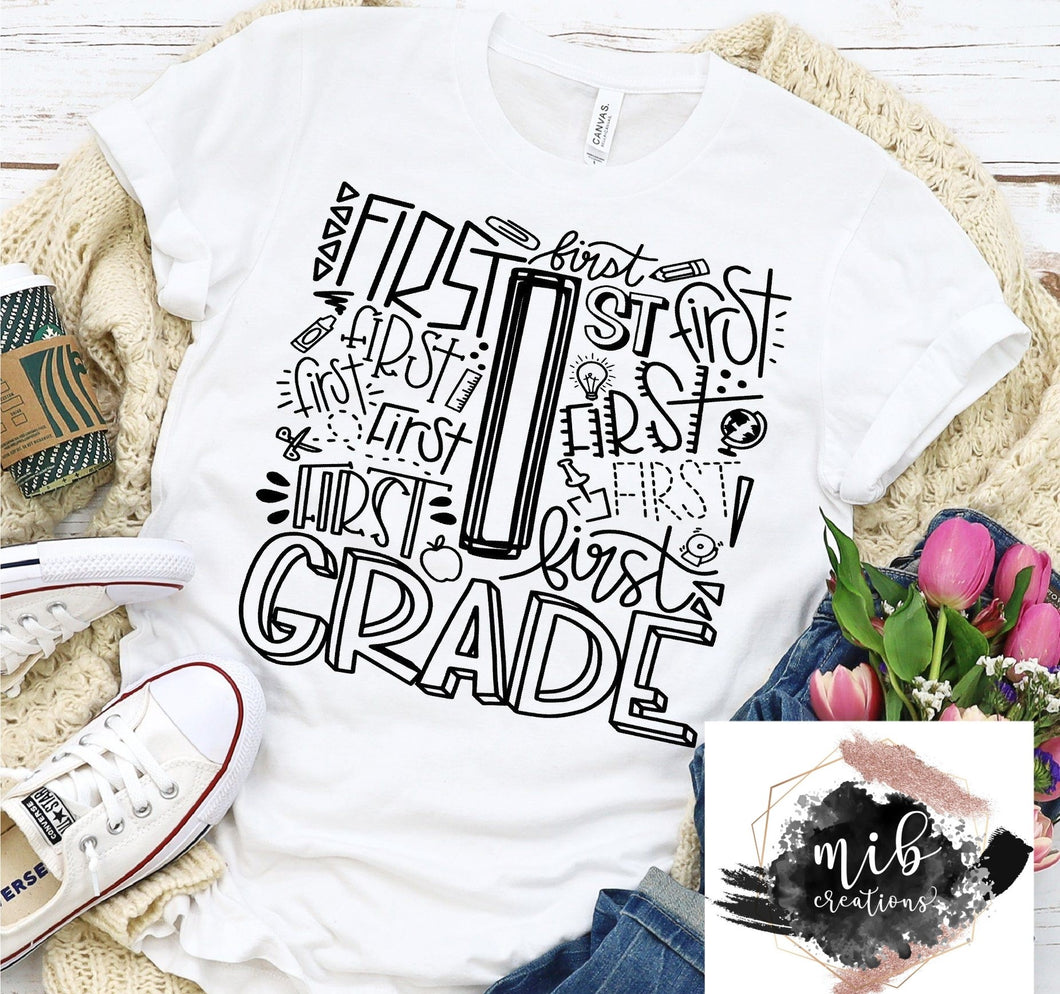 First Grade Typography Shirt