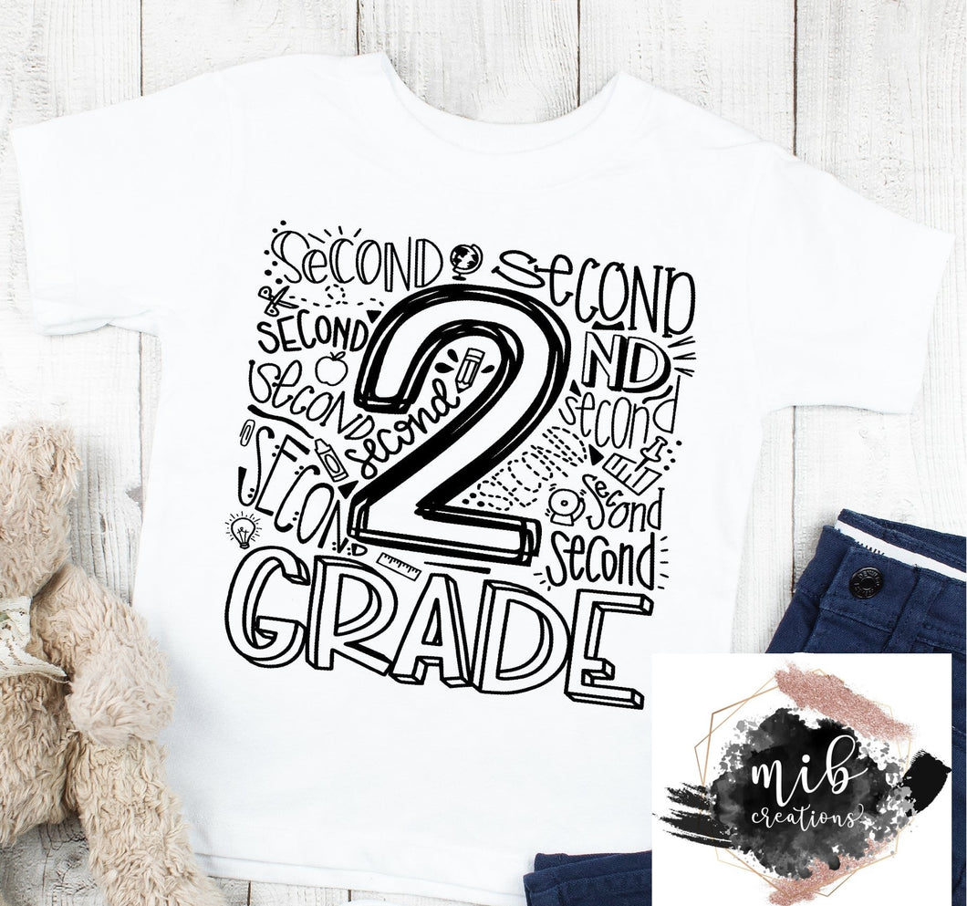 2nd Grade Typography Youth Shirt