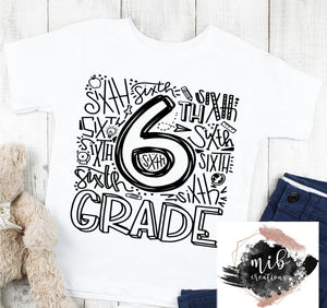6th Grade Typography Youth Shirt