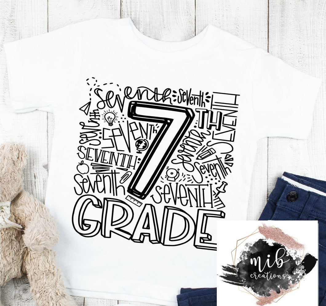 7th Grade Typography Youth Shirt