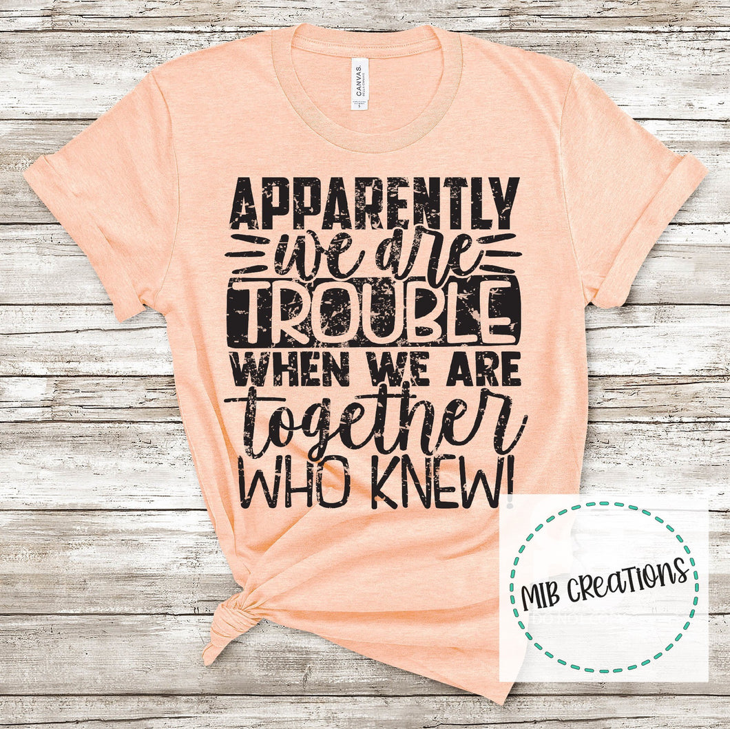 Apparently We Are Trouble When We Are Together Shirt