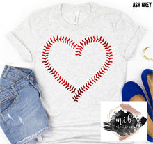 Load image into Gallery viewer, Baseball/Softball Laces Heart shirt
