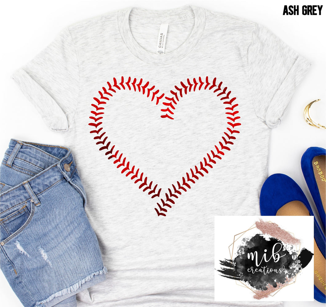 Baseball/Softball Laces Heart shirt