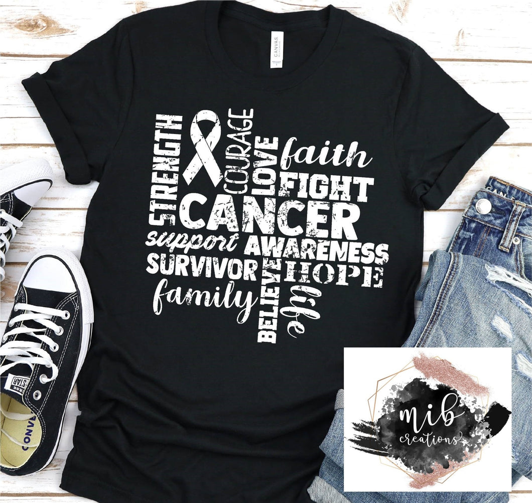 Cancer Word Art Shirt