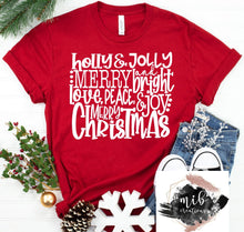 Load image into Gallery viewer, Christmas Word Art shirt
