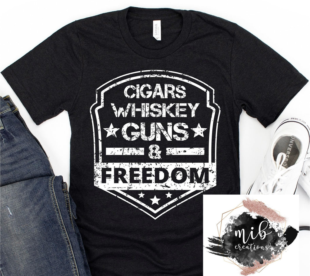 Cigars Whiskey Guns & Freedom Shirt
