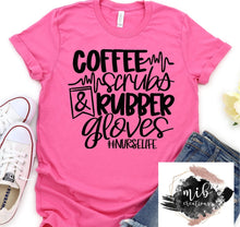 Load image into Gallery viewer, Coffee Scrubs &amp; Rubber Gloves Shirt

