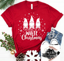 Load image into Gallery viewer, Dreaming Of A White Christmas Gnomes shirt

