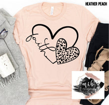 Load image into Gallery viewer, Faith Leopard Heart shirt
