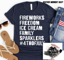 Load image into Gallery viewer, Fireworks Freedom Ice Cream shirt
