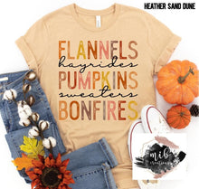 Load image into Gallery viewer, Flannels Pumpkins Bonfires
