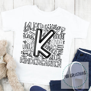 Kindergarten Typography Youth Shirt