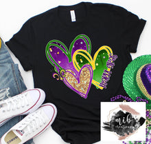 Load image into Gallery viewer, Mardi Gras Hearts shirt
