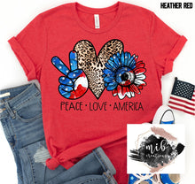 Load image into Gallery viewer, Peace Love America Leopard shirt
