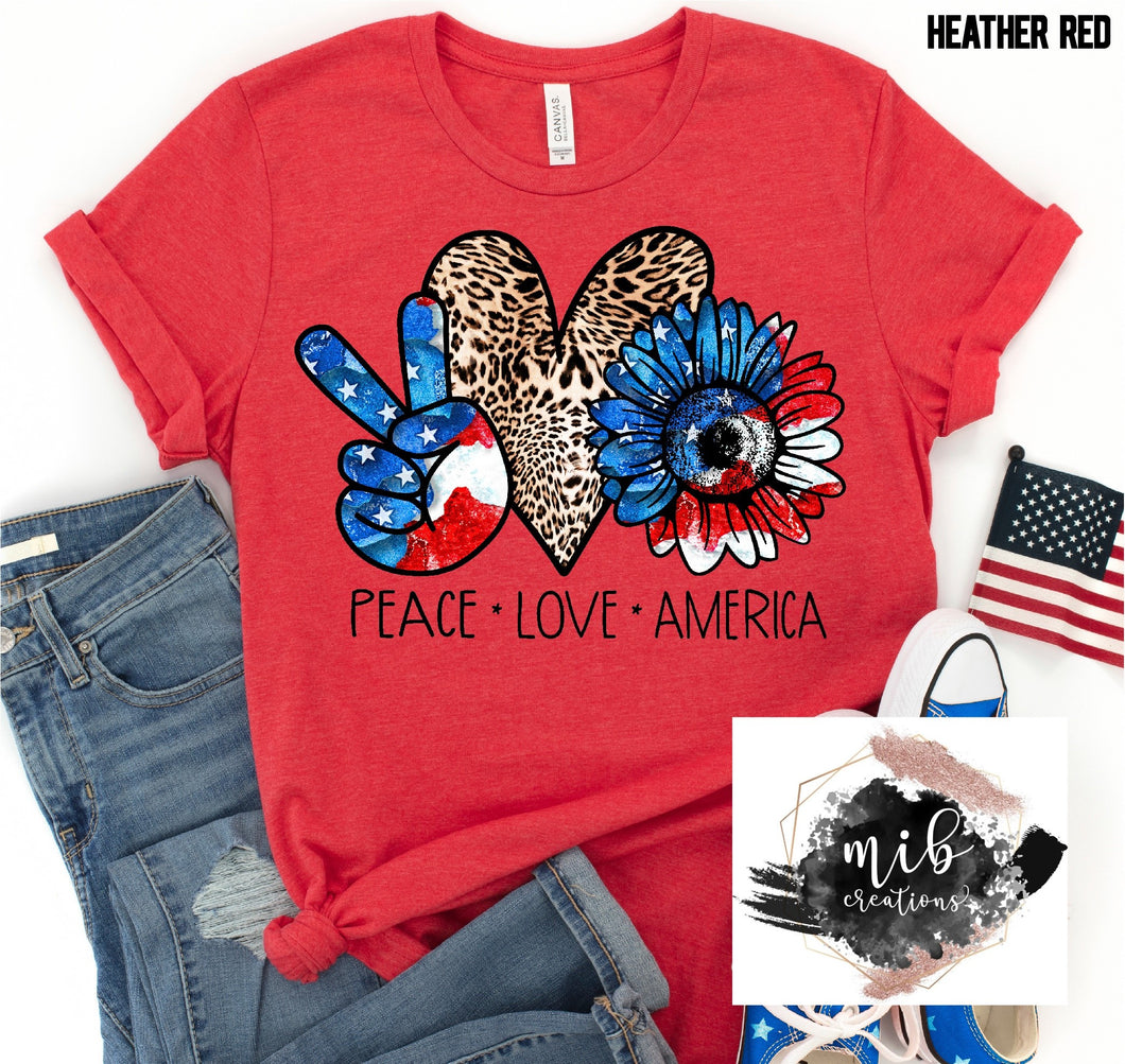 Peace Love America Leopard shirt