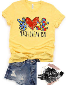 Peace Love Autism Shirt