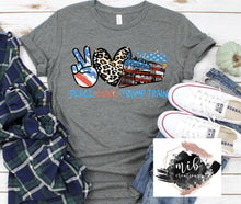 Load image into Gallery viewer, Peace Love Trump Train Shirt
