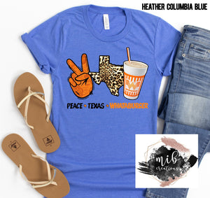 Peace Texas Whataburger shirt